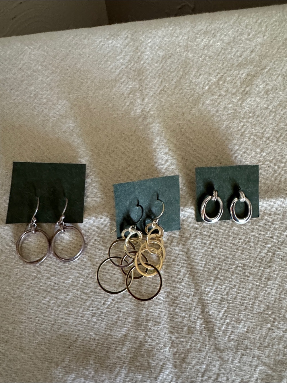 Silver and Gold Multi-Hoop Women's Earrings Set - Unbranded